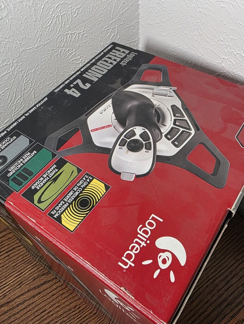 Logitech Freedom RF 2.4 Wingman Cordless Joystick Controller WITH Wire And Box